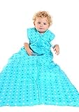 Slumbersac Summer Baby Sleeping Bag Light Weight approx. 0.5 Tog - Simply Teal Stars, 0-6 months/70c
