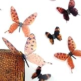 Amaonm 18PCS 3D Removable Transparent PVC Butterfly Wall Decals Butterflies Wall Stickers & Murals W