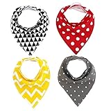 MBJERRY Baby Bandana Bib Set, Super Absorbent Drool Bandana Bibs (Dot & Wavy) by MBJERRY
