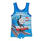 きかんしゃトーマス ワンピース型マチ付き水着 (90ｃｍ, ブル-（80）)