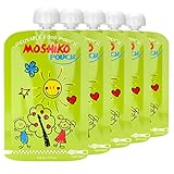 Reusable Food Pouch by Moshiko - Large 6oz. capacity Perfect for Homemade, Wholesome, and Organic Ba