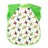 夏のコットン防水半袖ビブ赤ちゃんの給食の面白い計画、3-5歳