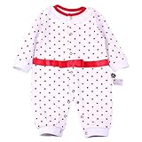 YY-Shop ベビー服 ロンパース 前開き 女の子 新生児 ボディースーツ 男の子 赤ちゃん 出産祝い カバーオール かわいい ベビースーツ 長袖 秋冬 かわいい (3M（0~3ヶ月）, 4レッド*