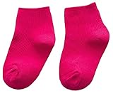 Plus Nao(プラスナオ) 靴下 ソックス ベビー キッズ 女の子 男の子 ショートソックス 無地 シンプル カジュアル リブ 約7-10歳 ローズ