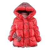 Ochine　韓国風　可愛い子供服 蝶結び　フード付き　暖かい　厚いダウンジャケット お出かけコート　防寒服