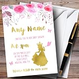 水彩ピンクゴールド花Princess Invitationsベビーシャワー招待状 200 Invitations
