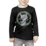 猫と花　水彩画のイラスト 子供服 春秋 長袖 Tシャツ トレーナー 丸い襟 キッズ 男の子 女の子 ベビー おしゃれ カジュアル ファッション 可愛い