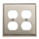 Baldwin 4771.150。CD Beveledダブルデュプレックスクラシックスクエアデザインスイッチプレート、サテンニッケル