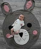 Bunny Playmat Handmade From Softest Cottons for Baby in Fun Designs Crochet Blanket by La Seuler