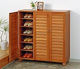 シューズラック ルーバー扉 3枚扉 桐製