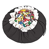 Play&Go Large Children Drawstring Play Mat and Toy Organizer Storage 55 in Bag - Black by Play&Go