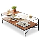 【 ヴィンテージシリーズ 】 テーブル ローテーブル 木製 タモ材 ガラス ウッド天板 ブラウン