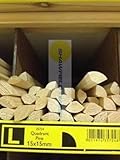 Pine Quadrant Timber Beading 2.4m X 15mm X 15mm By Cheshire Mouldings