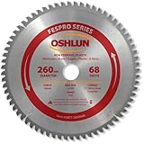Oshlun SBFT-260068A 260mm 68 Tooth FesPro Non Ferrous TCG Saw Blade with 30mm Arbor for Festool Kape