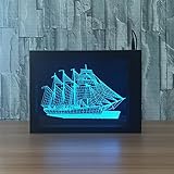 Sailing 3d USB LED常夜灯7色Visual Illusionランプ子供寝室デスクLEDフォトフレームwithリモートコントロール