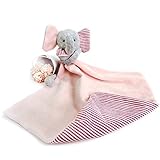 MogoMogo赤ちゃん用涎掛け　手作りなぐさめるタオル　ふんわり綿生地可愛い象　マカロン色　0～3歳以上幼児用ピンク
