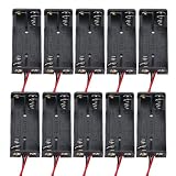 (10個パック) 単4電池ホルダー、2 x 1.5V 単4電池ホルダー（リード線付き）
