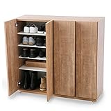 LOWYA （ロウヤ） シューズボックス 靴箱 国産 洗える 可動棚 脱臭ボード アンティーク風 木目調 大川産 キャビネット 収納 ロータイプ 幅100cm ナチュラル おしゃれ 新生活