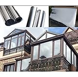 Hoho高Rejection Reflective Solar Tint FilmウィンドウガラスOne Wayミラー熱制御ステッカー 90cmx300cm シルバー B-0404-90cm300cm