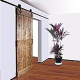 WinSoon基本的なホームデコレーションブラックスチールローラーフラットトラックSlidingバーンドアハードウェアHanging Singleドアキット 16FT USGCM2577D-1