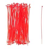 Dovewill 全6色　100本入りセット　 プラスチックケーブル　ナイロン結束バンド　1.9x150mm - レッド