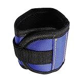 Fenteer 磁気アームバンド　作業用　フリーサイズ　紛失防止　小部品用　修理/建築/大工　超強力マグネット付き　全3色　 - 青