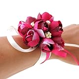 手首のコサージュ 結婚式 シルク ブライダル 花嫁 ブライドメイド 花束 5色 1pcs