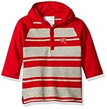 NCAA Wisconsin Badgers Toddler Boysラグビー長袖フード付きシャツ、サイズ3、レッド/ヘザー