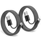 USB C ケーブル【 2本/2M 】60W 3A高速充電 USB-C & USB-A ナイロン編み タイプc ケーブル 【QC3.0対応 急速充電】 iPhone17/Air/16/16e/15 /Samsung Galaxy/PS5コントローラー タイプc多機種対応-黑