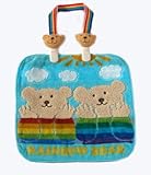 クリップスタイ　タオル製スタイ　ベビースタイ　スタイクリップ　ミニタオル　涎掛け　ビブ　レインボーベアー (ブルー)