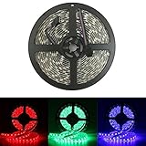LED Strip Light SurLight Waterproof 16.4Ft/5M 300 LEDs RGB SMD5050 Flexible Color Changing Light Str