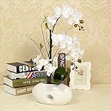 Flower Arrangement with装飾花瓶人工オーキッドプラント24 in