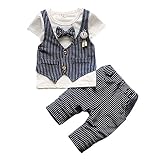 子供服 ベスト Tシャツ Tシャツ＆パンツ 上下セット ショートパンツ ネクタイ付き 半袖 男の子 赤ちゃん 可愛い 夏 3色
