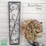 小型の上品なつたのデザインのウォールデコ。フレンチフレーム グレイ 44851