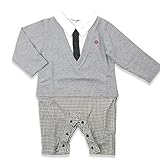 ベビー 子供服 フォーマル 男の子 カバーオール ロンパース アンサンブル風 グレー 90cm 20661509GY90