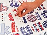 FunToSee Alphabet Lower Case Removable Stickers, Extra Vowels, Set of 36, Red White and Blue