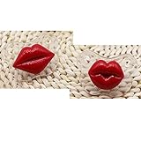 BabyPrice Funny Kiss Pacifier with Big Red Lips Unisex Pacifier Clips (2pcs) by BabyPrice