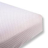 SwaddleDesigns Cotton Crib Sheet Made in USA Premium Cotton Flannel Brown Polka Dots on Pastel Pink 