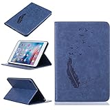 UNEXTATI iPad Mini 4 ケース 高品質 PUレザー 手帳型ケース 保護カバー カード収納 液晶保護 防塵 Apple iPad Mini 4 用 Case Cover (ブルー)