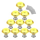 Cabinet KnobsYIFAN 10Pcs 30mm Crystal Glass Diamond Shape Cabinet Knobs Cupboard Drawer Pull Handles