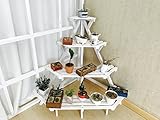 ソリッドウッドフラワースタンドバルコニー室内植物シェルフ4段ラダータイプフラワーポットディスプレイスタンドクリエイティブホームジュエリーシェルフ ( 色 : 白 )