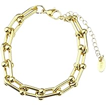ヴィンテージ ゴールド U チェーン ブレスレット Uチェーンブレスレット レディース ステンレス 18K GP ゴールド