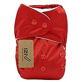 iZiv新生児1厚いおむつ付きオーガニック幼児防水/調整/再利用可能/洗えるポケット布おむつのフィット赤ちゃん0.5-3歳（レッド）