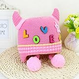 ニット帽子 保温 女の子 男の子 可愛い 防寒帽子 Love 飾り 耳まであったか！ 2017 新製品 dark pink