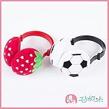 【ER1545W】あて 男の子用 女の子用 子供用 ベビー用 キッズ用 イチゴ柄　サッカー柄 (白　サッカーボール)