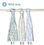 aden + anais (エイデンアンドアネイ) おくるみ 3枚セット バンブー SILKY SOFT ブランケット スワドル 出産祝い 【並行輸入品】 E Wild one