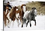 リチャード・Wearプレミアムシックラップキャンバス壁アート印刷題名Running Horses 48" x 32" 1420367_24_48x32_none