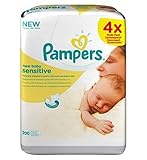 パンパース新しい赤ちゃん敏感ワイプ - 200Wipes（4X50） (Pampers) (x6) - Pampers New Baby Sensitive Wipes - 200Wipes (4x5