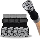 Kuoser犬用靴下 足裏プロテクター 四枚セット 滑り止め 傷舐め防止 家具保護 マジックテープ締め 調節可能 ブラックXS(SS)
