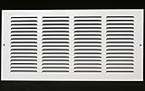 16 " W x 6 " HスチールReturnエアグリル – Sidewall and Cieling – HVACダクトカバー – ホワイト[外側寸法: 17.75 " W x 7.75 " H 